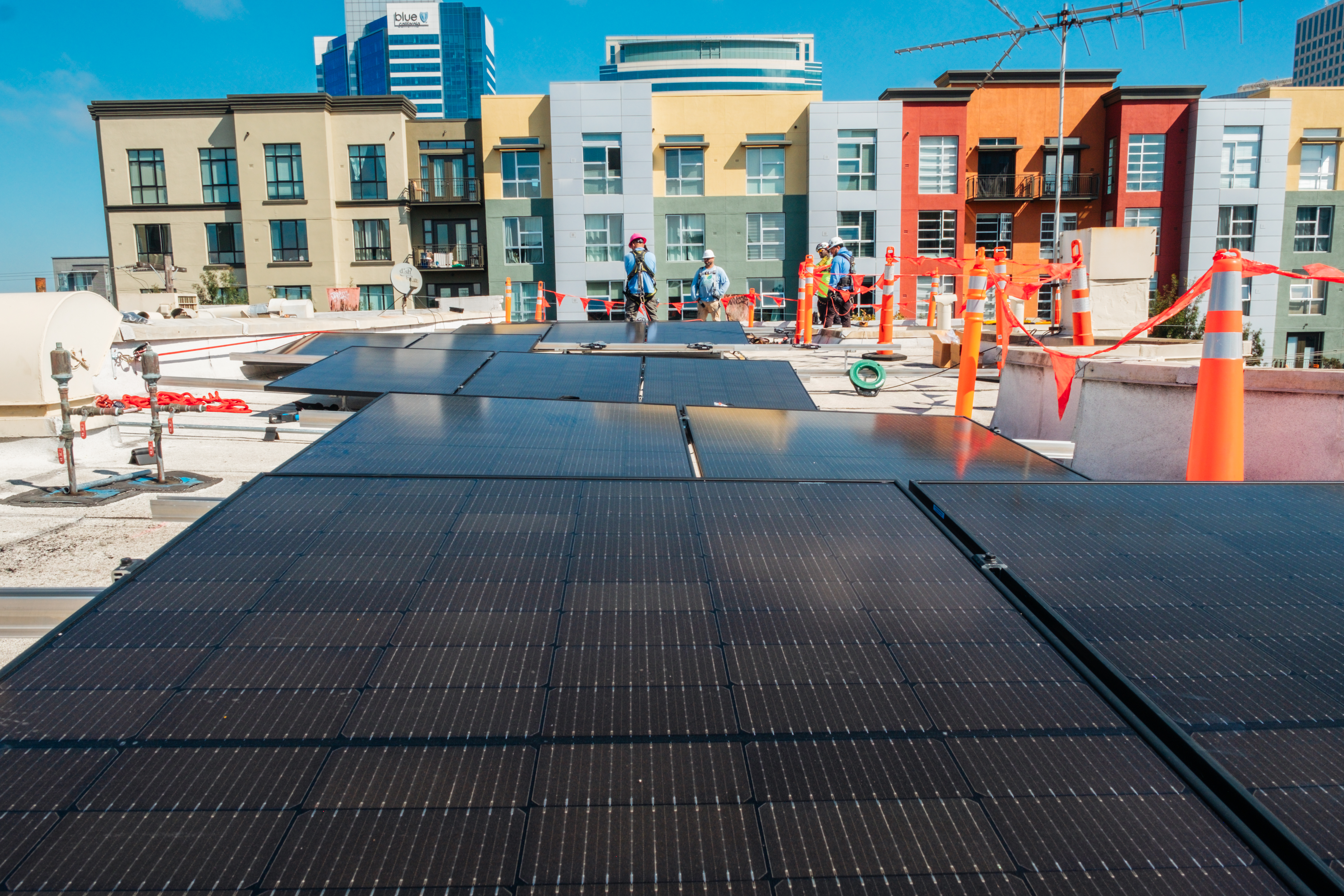The installed solar array on the House of Dignity location.